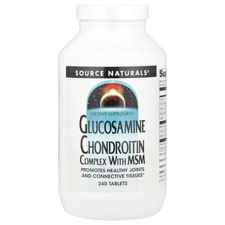 Source Naturals, Complexe de glucosamine et de chondroïtine au MSM, 240 comprimés