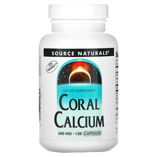 Source Naturals, коралловый кальций, 600 мг, 120 капсул