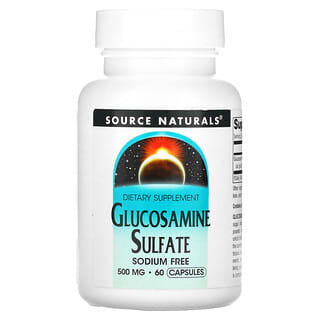 Source Naturals, Sulfato de Glicosamina, Sem Sódio, 500 mg, 60 Cápsulas