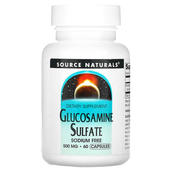 Source Naturals, Сульфат глюкозамина, 500 мг, 60 капсул
