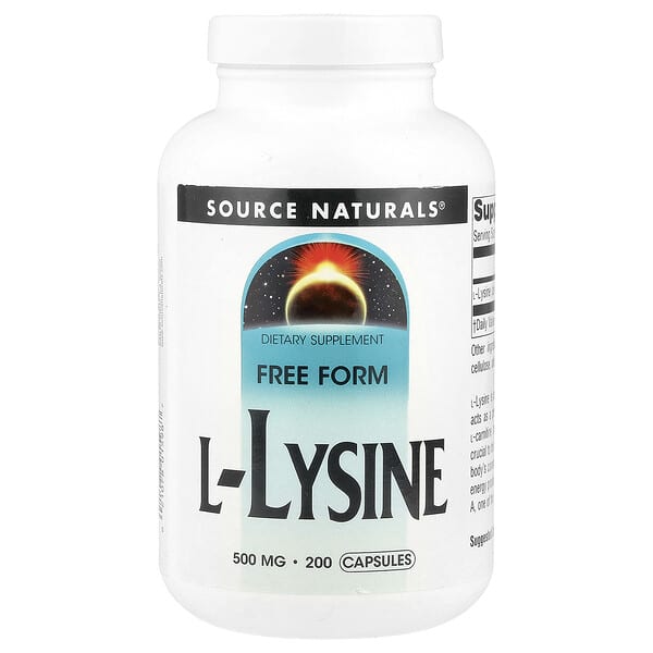 L-Lysine, 500 mg, 200 Capsules