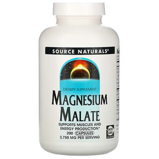 Source Naturals, Malate de magnésium, 3750 mg, 200 capsules
