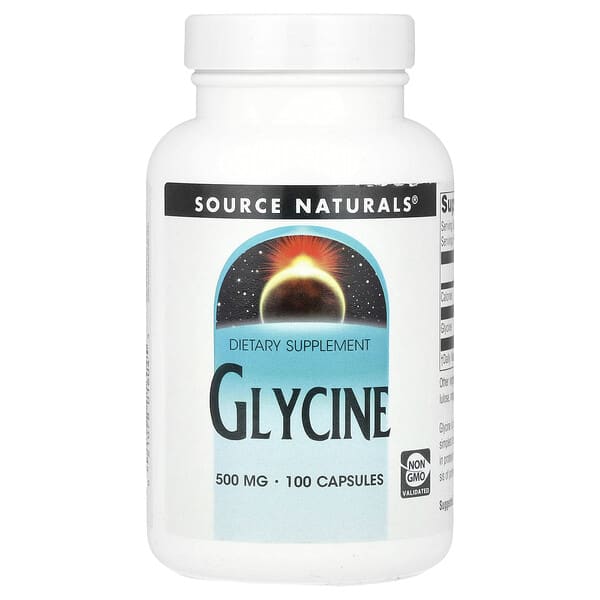 Glycine, 500 mg, 100 Capsules