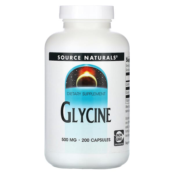 Source Naturals, Glicina, 250 mg, 200 Cápsulas