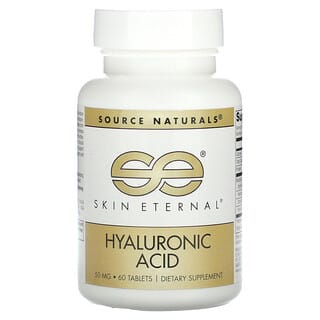 Source Naturals, Skin Eternal, Ácido Hialurônico, 50 mg, 60 Comprimidos