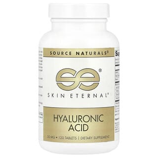 Source Naturals, Skin Eternal®, Ácido Hialurônico, 100 mg, 120 Comprimidos (50 mg por Comprimido)