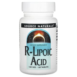 Source Naturals‏, "חומצה ליפואית R-Lipoic Acid‏, 100 מ""ג, 60 טבליות."