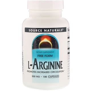 Source Naturals, L-Arginina, Forma Libre, 500 mg, 100 Cápsulas