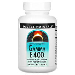 Source Naturals, 含生育三烯酚的 Gamma E 400 複合物，400 毫克，60 粒軟膠囊