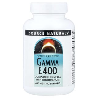 Source Naturals, Gamma E 400, полный комплекс витаминов группы E с токотриенолами, 400 мг, 60 капсул