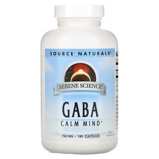 Source Naturals, ГАМК, успокаивающее средство, 750 мг, 180 капсул