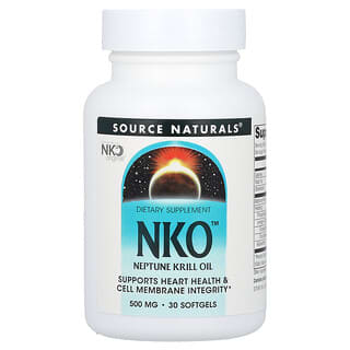 Source Naturals, NKO (Neptune Krill Oil), 500 mg, 30 Cápsulas Softgel