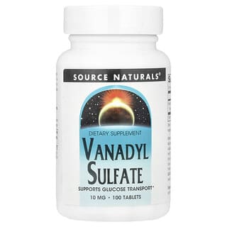 Source Naturals, Ванадил сульфат, 10 мг, 100 таблеток