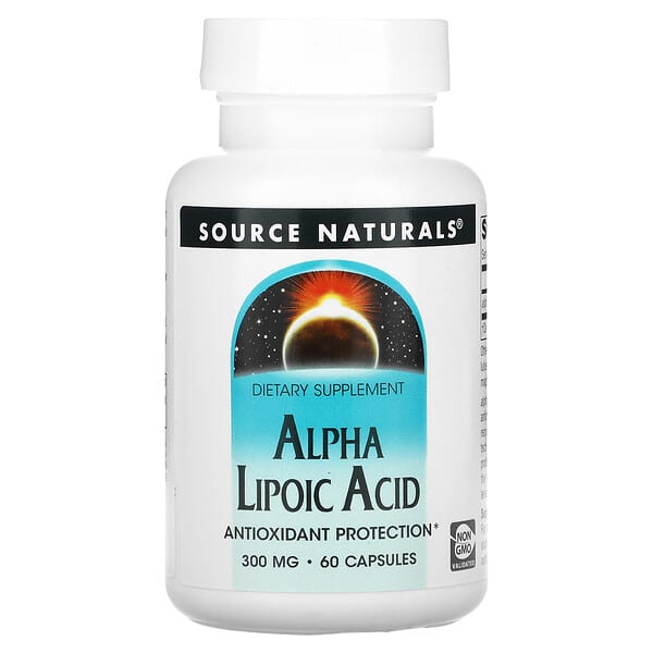 Source Naturals, альфа-ліпоєва кислота, 300 мг, 60 капсул