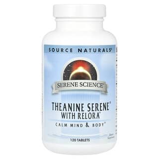 Source Naturals‏, Serene Science®‎‏, Theanine®‎ Serene עם Relora®‎‏, 120 טבליות