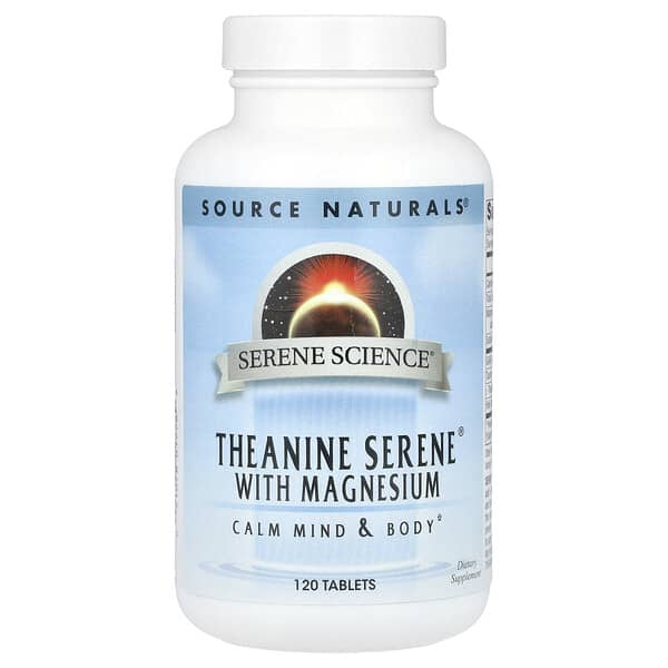 Source Naturals, Serene Science®, 테아닌 및 마그네슘 함유 Serene®, 120정