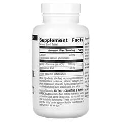 Source Naturals, Acetil L-carnitina y ácido alfa-lipoico, 650 mg, 120 comprimidos