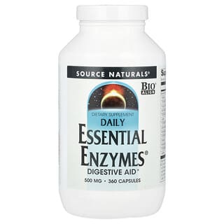 Source Naturals, Enzymes essentielles quotidiennes, Aide à la digestion, 500 mg, 360 capsules