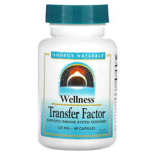 Source Naturals‏, "Wellness, Transfer Factor, מכיל 125 מ""ג, 60 כמוסות."