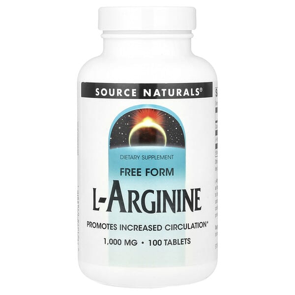 L-Arginine, Free Form, 1,000 mg, 100 Tablets