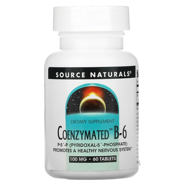 Source Naturals, B6 coenzymée, 100 mg, 60 comprimés