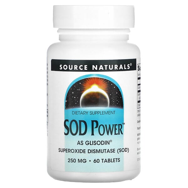 Source Naturals, SOD Power（スーパーオキシドジスムターゼパワー）、250mg、タブレット60粒