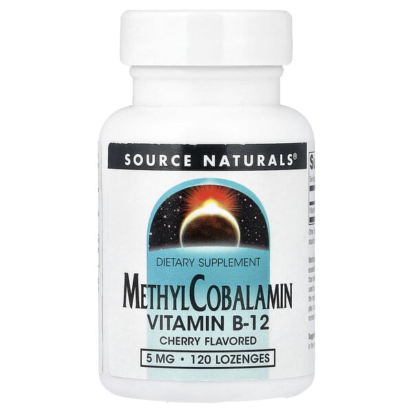 Source Naturals, MethylCobalamin, Cherry, 5 mg, 120 Lozenges — product photo 1