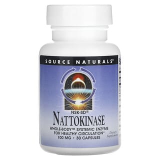 Source Naturals, NSK-SD наттокиназа, 100 мг, 30 капсул