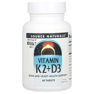 Source Naturals, 비타민K2 + D3, 60정