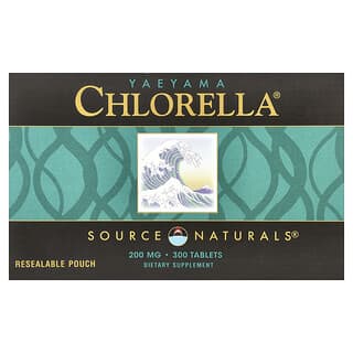 Source Naturals, Yaeyama Chlorella®，可再次密封包装袋，200 毫克，300 片（每片 20 毫克）