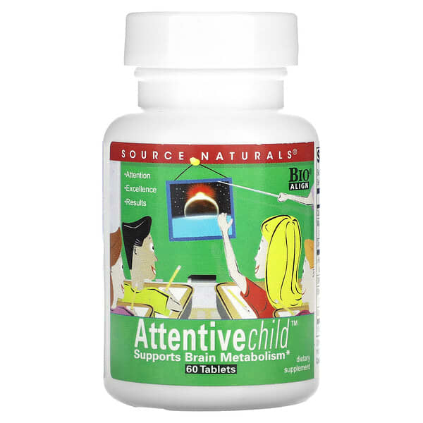Source Naturals, Attentive Child, Unterstützung der Konzentrationsfähigkeit bei Kindern, 60 Tabletten