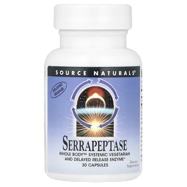 Serrapeptase, 30 Capsules (60,000 SPU Per Capsule)