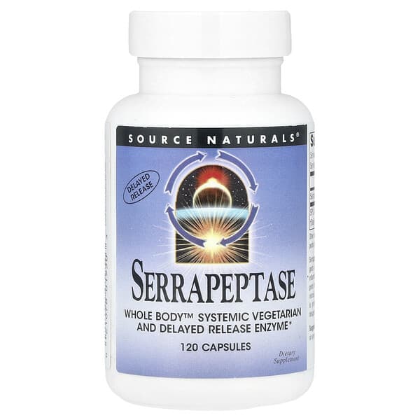 Serrapeptase, 120 Capsules (60,000 SPU Per Capsule)