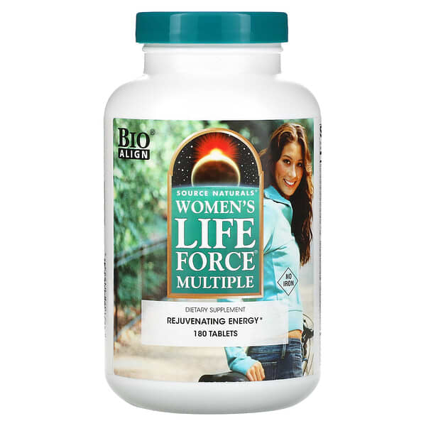 Source Naturals, Women's Life Force Multiple, без железа, 180 таблеток