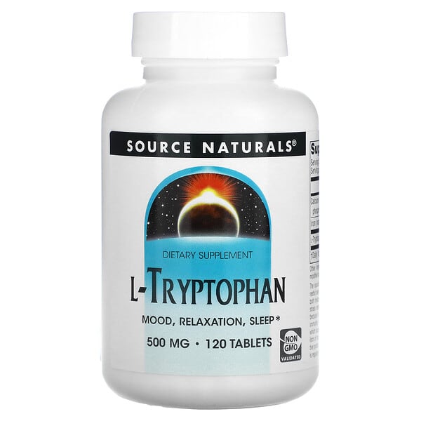 Source Naturals, L-tryptophane, 500 mg, 120 comprimés