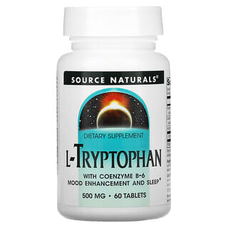Source Naturals, L-tryptophane avec coenzyme b-6, 500 mg, 60 comprimés