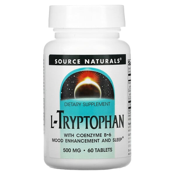 Source Naturals, L-triptófano con coenzima B6, 500 mg, 60 comprimidos
