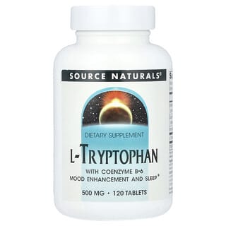 Source Naturals, L-Tryptophan With Coenzyme B-6, L-Tryptophan mit Coenzym B6, 120 Tabletten