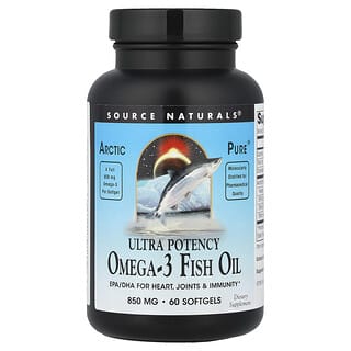 Source Naturals, Arctic Pure, aceite de pescado omega-3, ultra potencia, 850 mg, 60 cápsulas