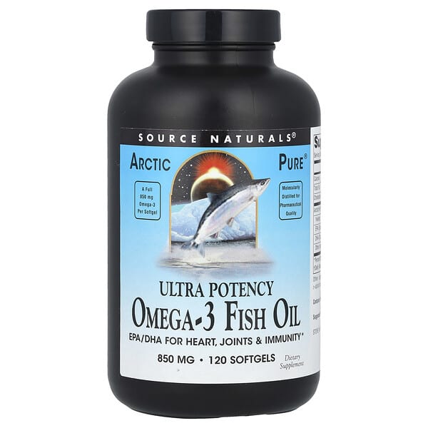 Arctic Pure®, Ultra Potency Omega-3 Fish Oil, 850 mg, 120 Softgels
