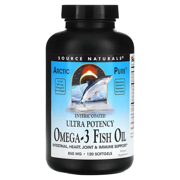 Source Naturals, Arctic Pure, Ultrapotencia, Aceite de pescado con omega-3, 850 mg, 120 cápsulas blandas