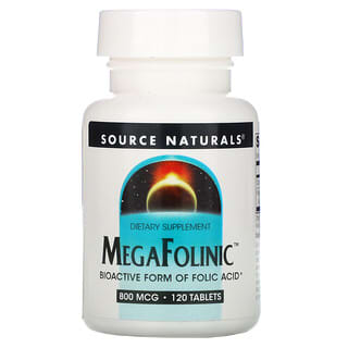 Source Naturals, MegaFolinic, 800 mcg, 120 Tablets