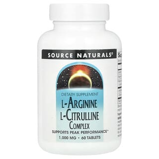 Source Naturals, L-精氨酸 L-瓜氨酸复合物，60 片