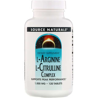 Source Naturals, Complexo de L-Arginina e L-Citrulina, 1.000 mg, 120 Comprimidos