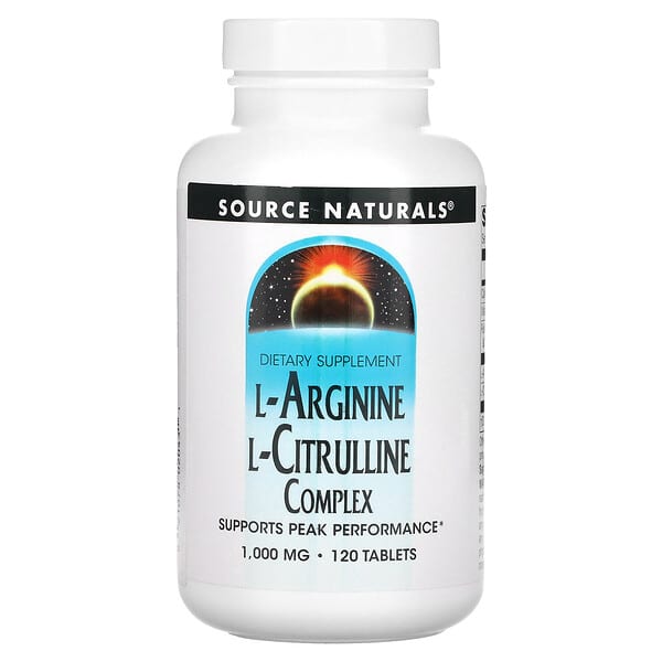 Source Naturals, Complejo de L-Arginina y L-Citrulina, 1,000 mg, 120 Comprimidos