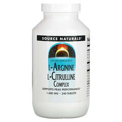 Source Naturals‏, תרכובת ל-ארגינין ל-ציטרולין, 1,000 מ"ג, 240 טבליות