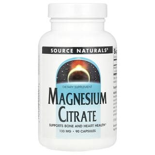 Source Naturals‏, מגנזיום ציטראט, 133 מ"ג, 90 כמוסות