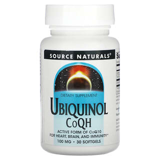 Source Naturals, 유비퀴놀 CoQH, 100 mg, 30 캡슐