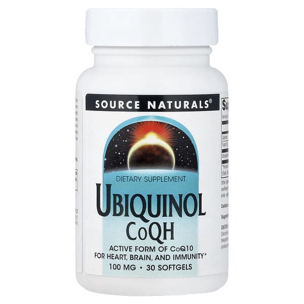 Source Naturals Ubiquinol, CoQH, 100 mg, 30 Softgels