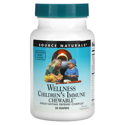 Source Naturals, Wellness Children's Immune Chewable&trade;, Delicious Berry, 30 Wafers